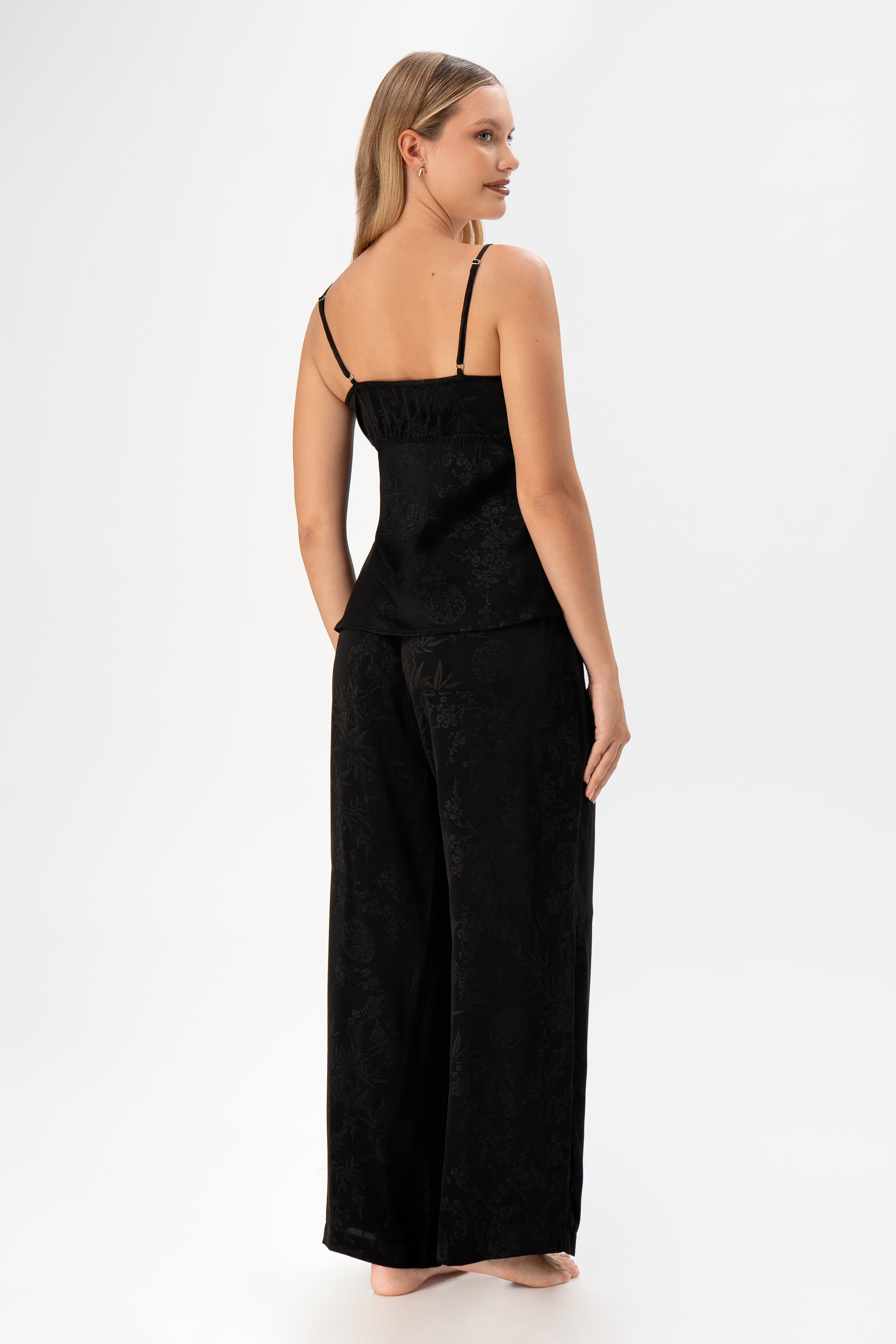 Pijama Saten Vela | Negro