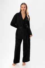 Pijama Saten Vela | Negro