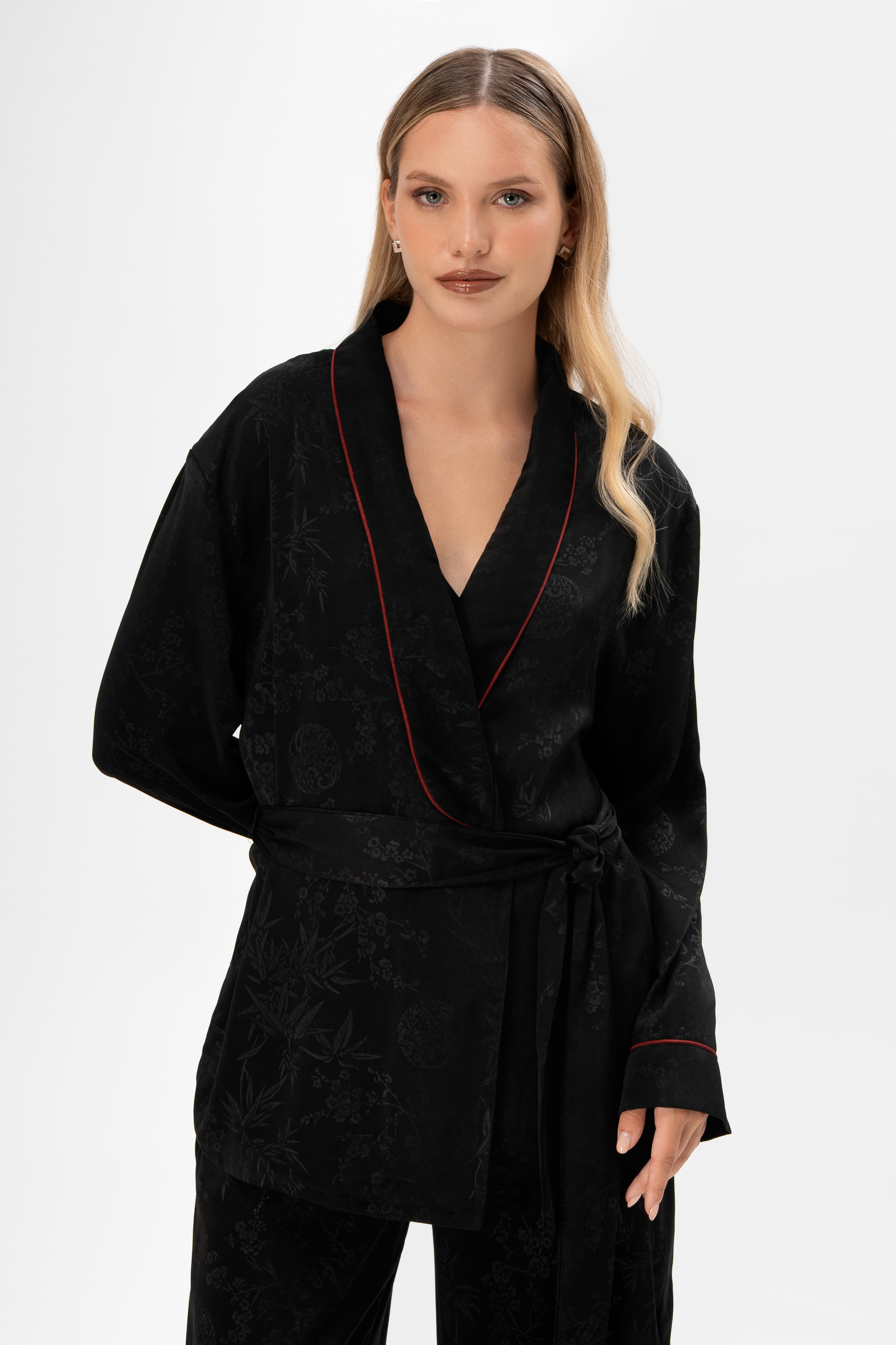 Pijama Saten Vela | Negro