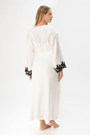 Set Kimono + Camisón París | Satén | Blanco