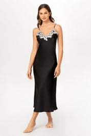 Set kimono + camisón Paris - Negro