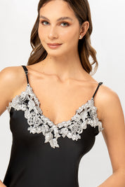 Set kimono + Camisón Salma - Negro