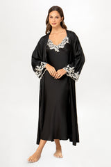 Set kimono + camisón Paris - Negro