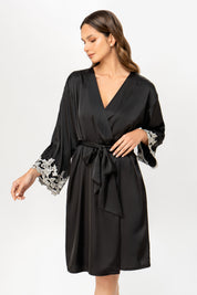 Set kimono + Camisón Salma - Negro