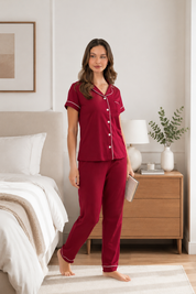 Pijama Algodón Pima Ana | Vino