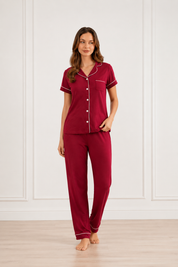 Pijama Algodón Pima Ana | Vino