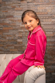 Set Pijama Algodón Pima Kids Pantalón - Fucsia