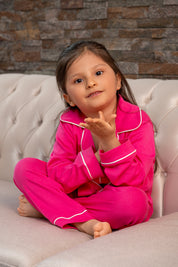 Set Pijama Algodón Pima Kids Pantalón - Fucsia