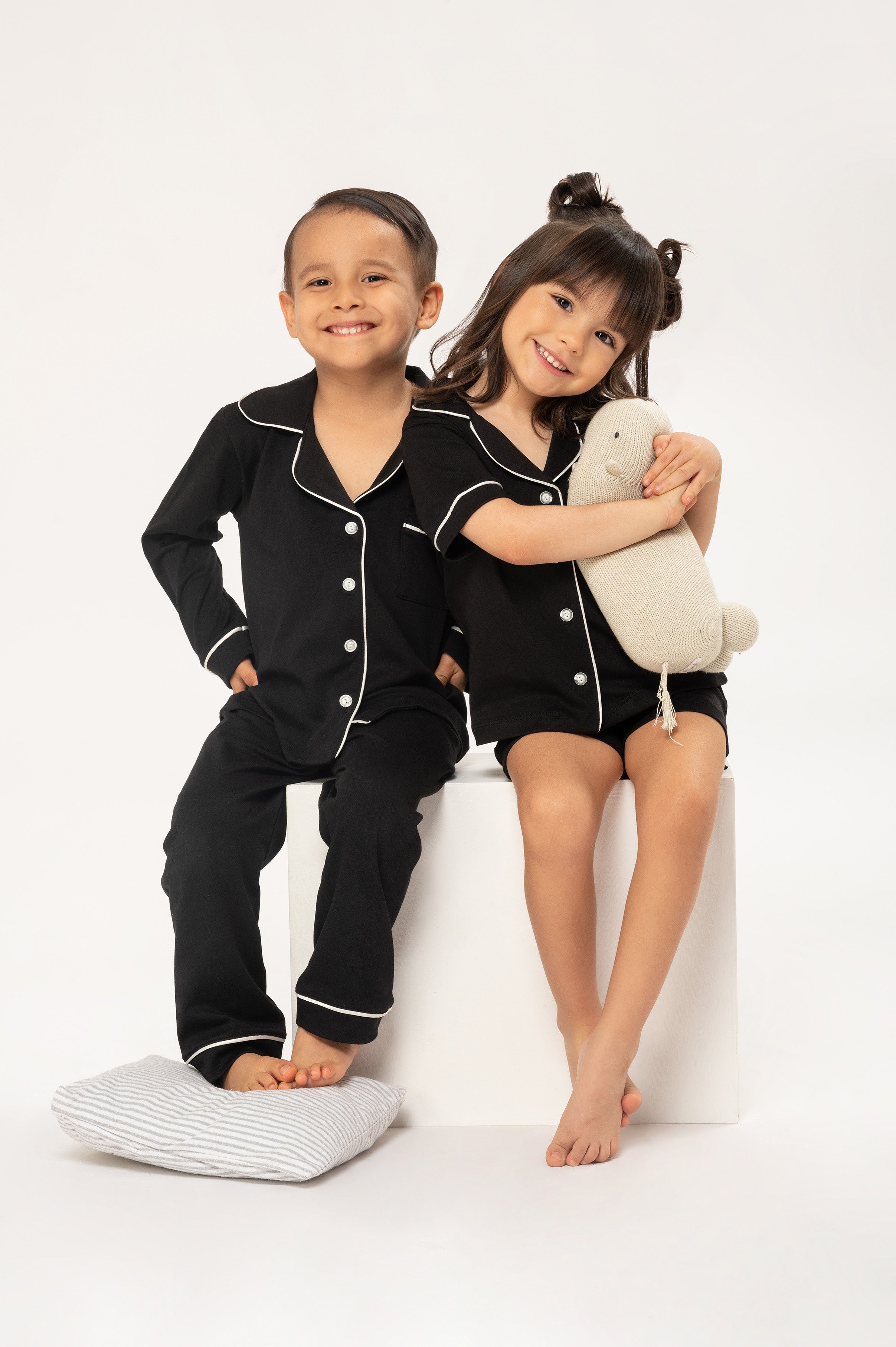 Set Pijama Algodón Pima Kids Pantalón - Negro