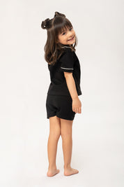 Set Pijama Algodón Pima Kids Short - Negro