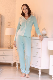 Pijama Algodón Pima Alondra | Verde Pastel