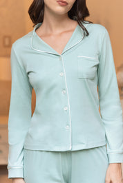 Pijama Algodón Pima Alondra | Verde Pastel