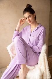 Pijama Set Pima Cotton - Alondra - Violeta