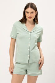Pijama Algodón Pima Elena | Verde Pastel