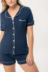 Pijama Algodón Pima Elena | Azul