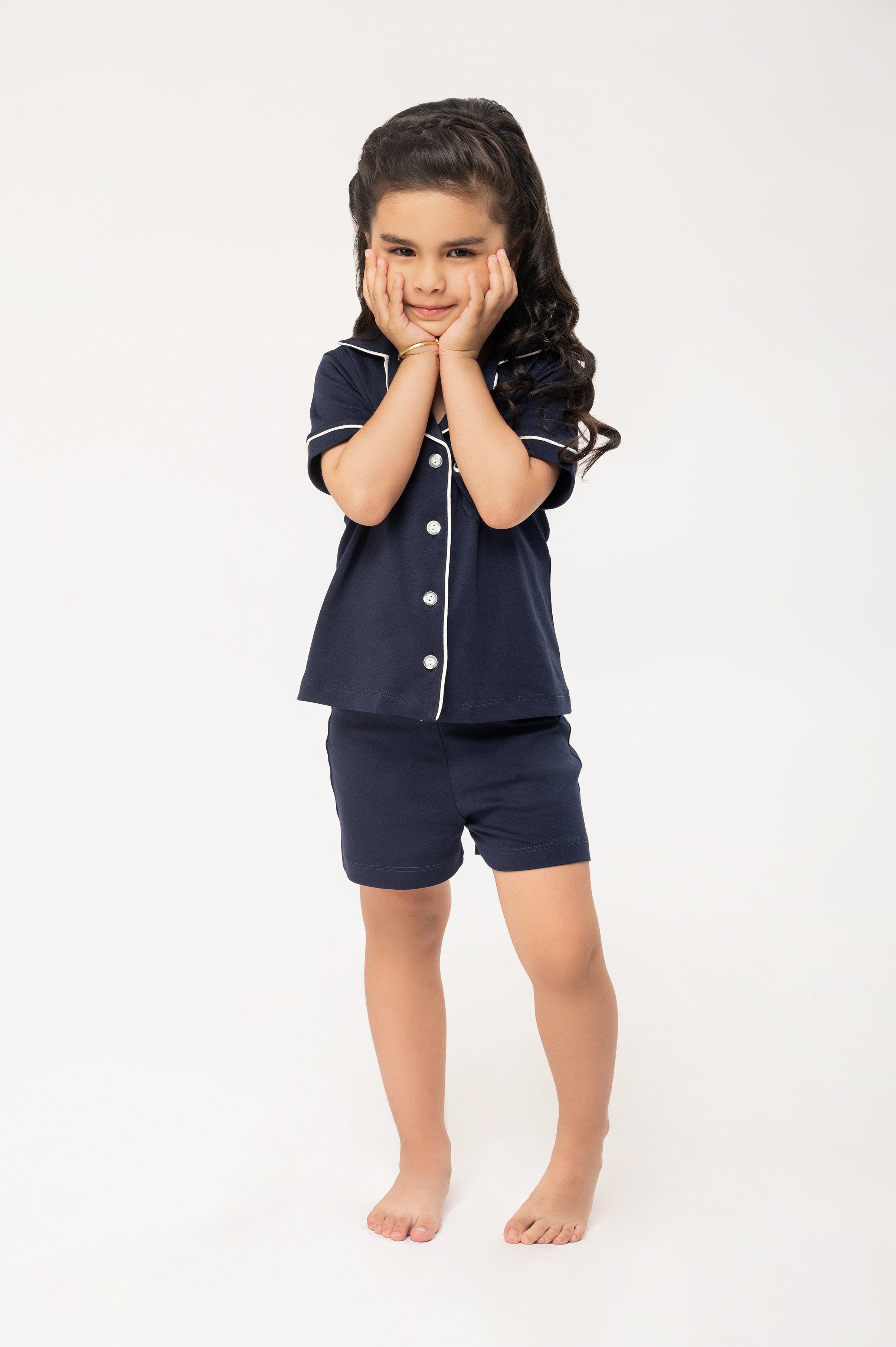 Set Pijama Algodón Pima Kids Short - Azul