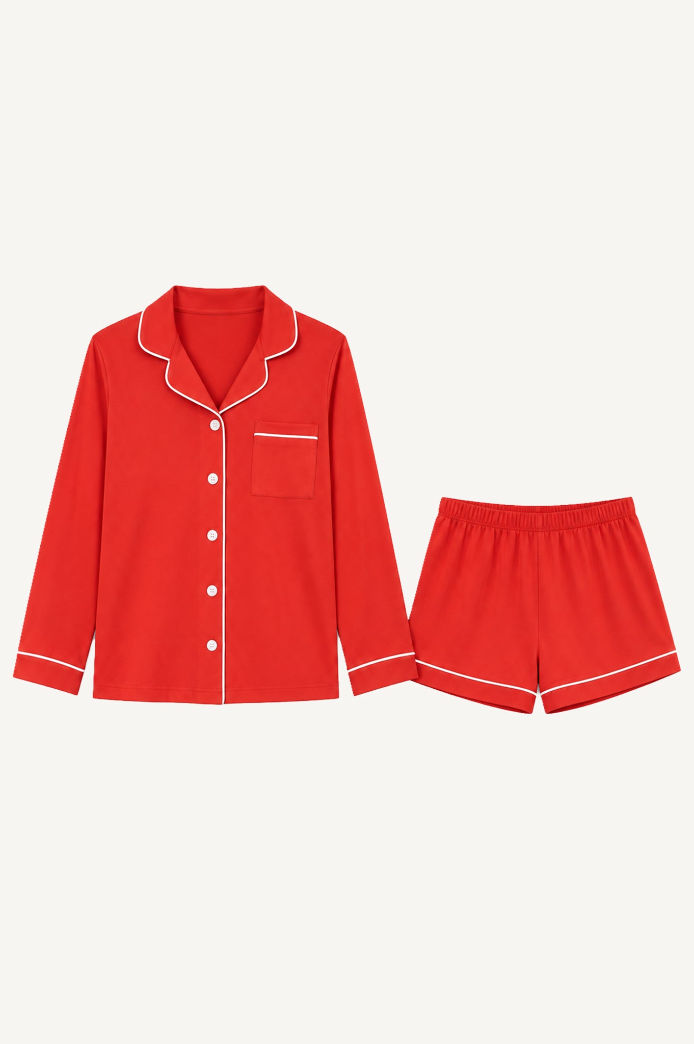 Pijama Algodón Pima Isabella | Rojo