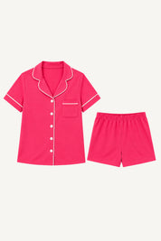 Set Pijama Algodón Pima Kids Short | Fucsia