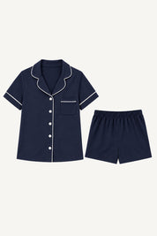 Set Pijama Algodón Pima Kids Short | Azul