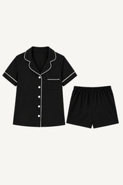 Set Pijama Algodón Pima Kids Short | Negro