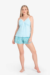 Pijama Set de algodón - Jade - Celeste