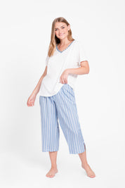 Pijama Set Pima Cotton y Vichy - Emi- Celeste