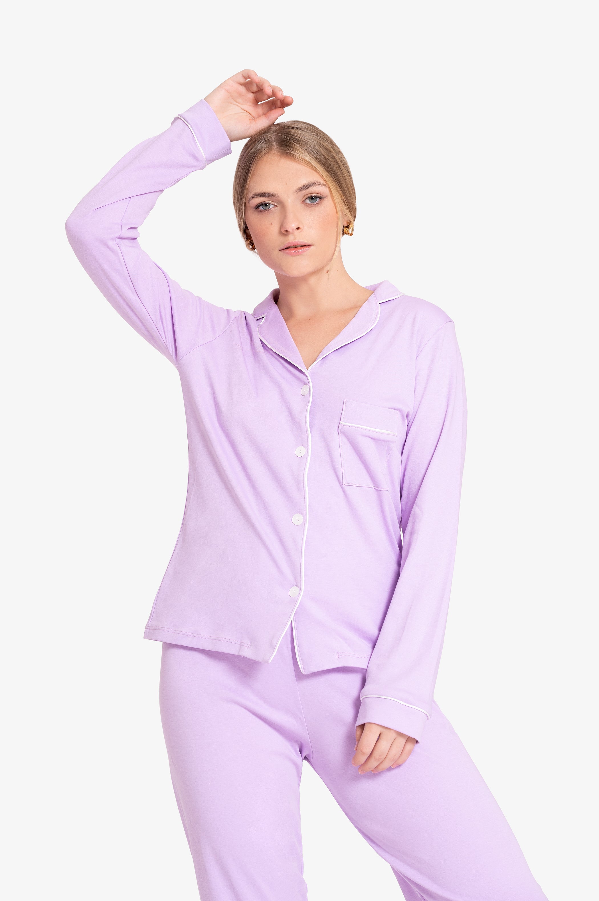 Pijama Set Pima Cotton - Alondra - Lila