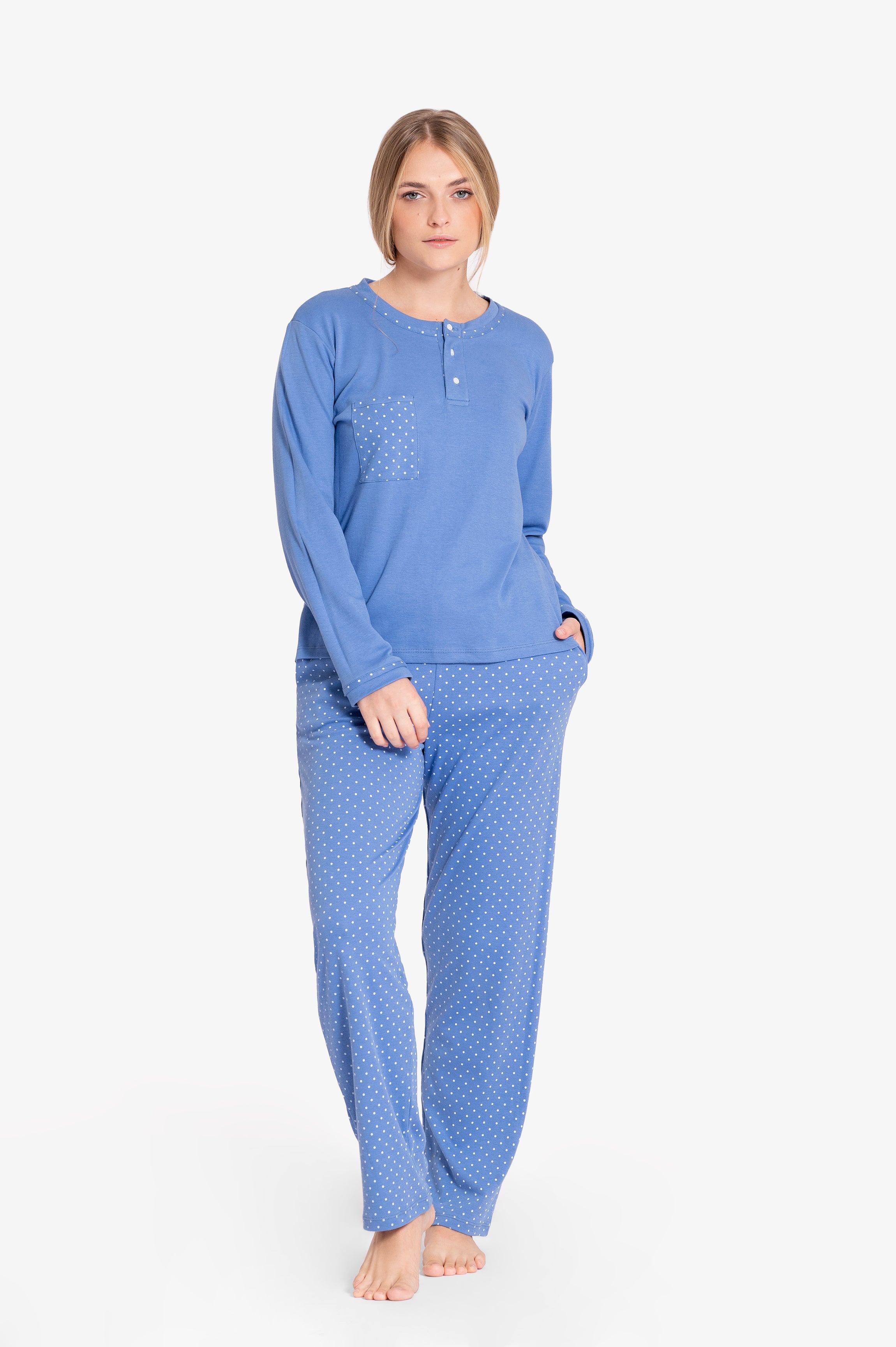 Pijama Set Pima Cotton - Abi - Acero