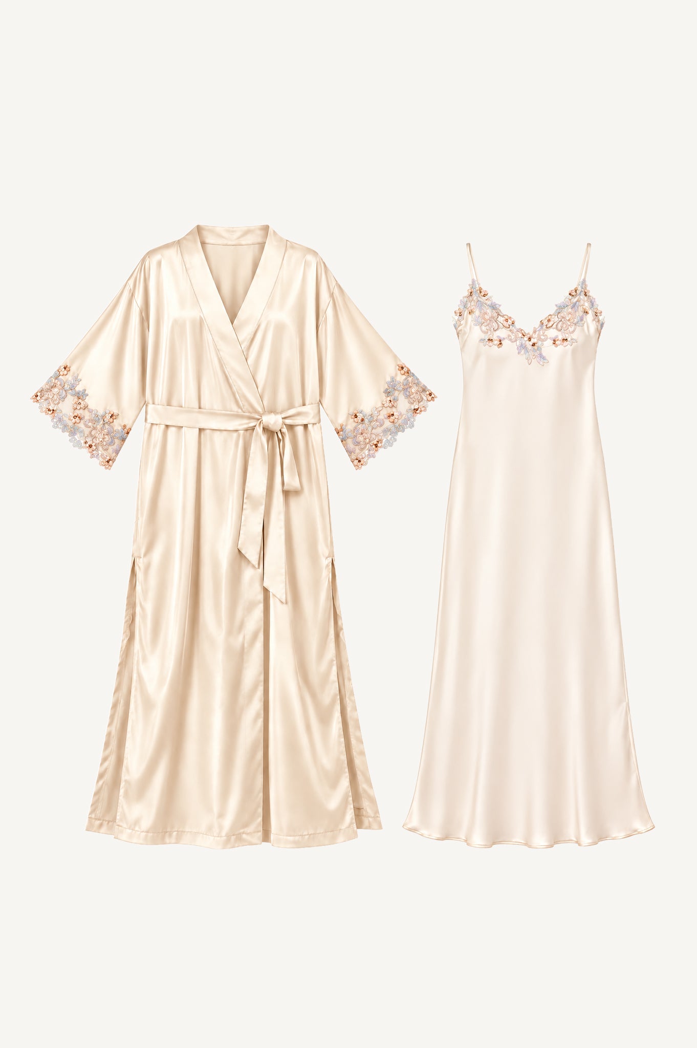 Set Kimono + Camisón París | Satén | Melón