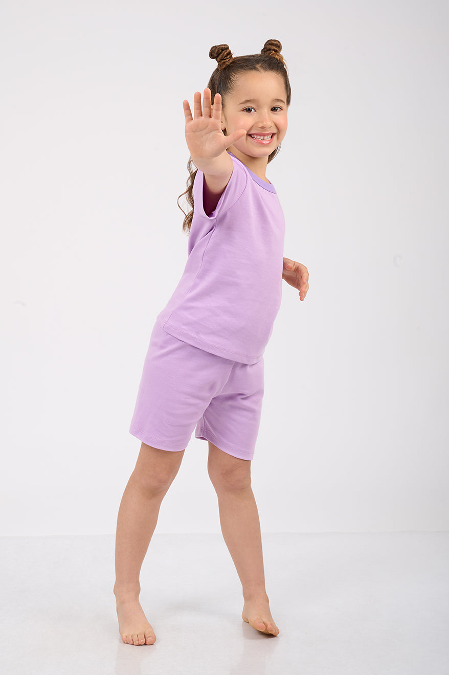 Set Pijama Algodón Pima Kids - Indigo - Lila