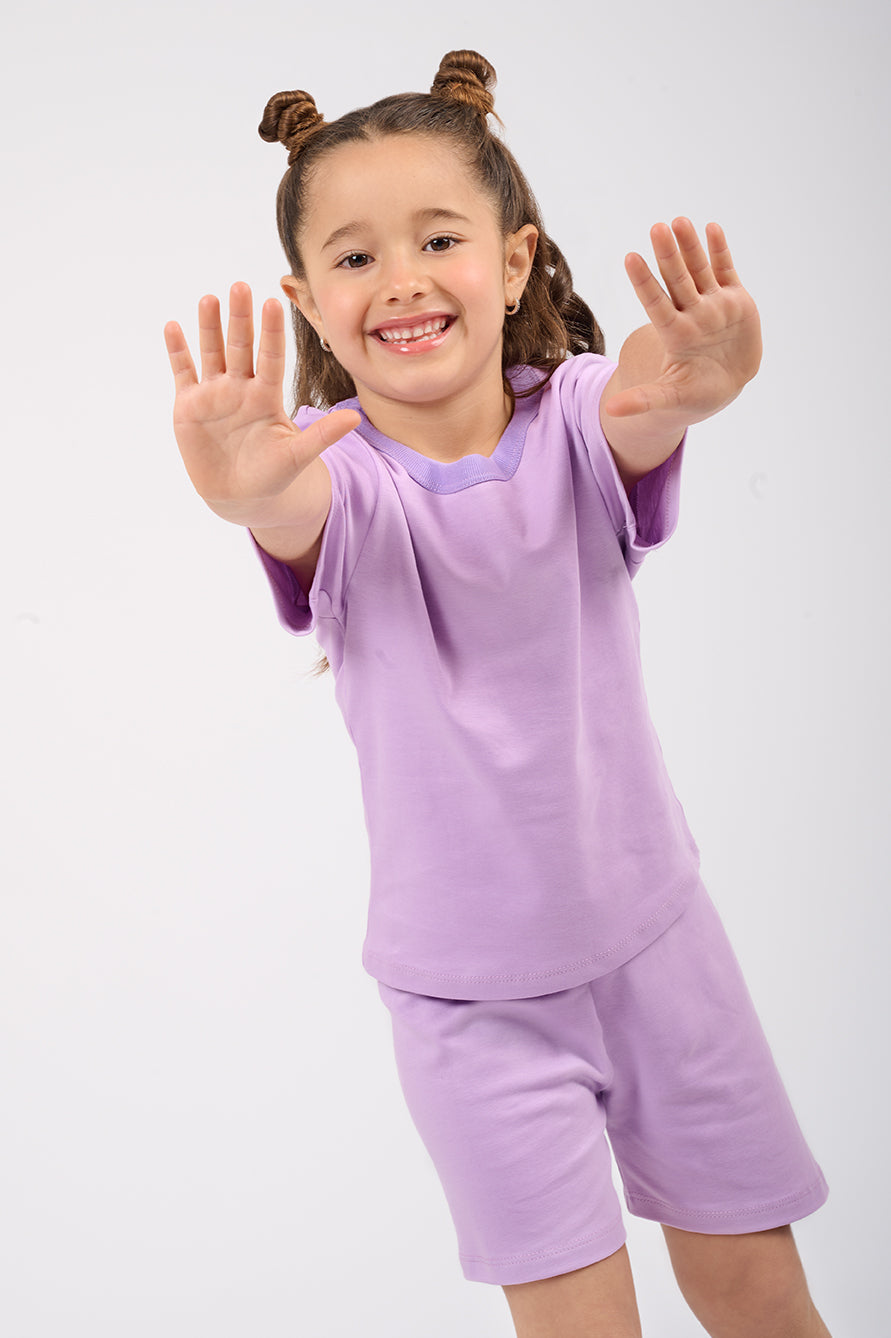 Set Pijama Algodón Pima Kids - Indigo - Lila