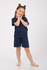 Set Pijama Algodón Pima Unisex Kids - Indigo - Azul