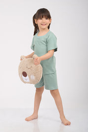 Set Pijama Algodón Pima Unisex Kids - Indigo - Verde