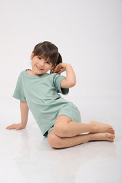 Set Pijama Algodón Pima Unisex Kids - Indigo - Verde