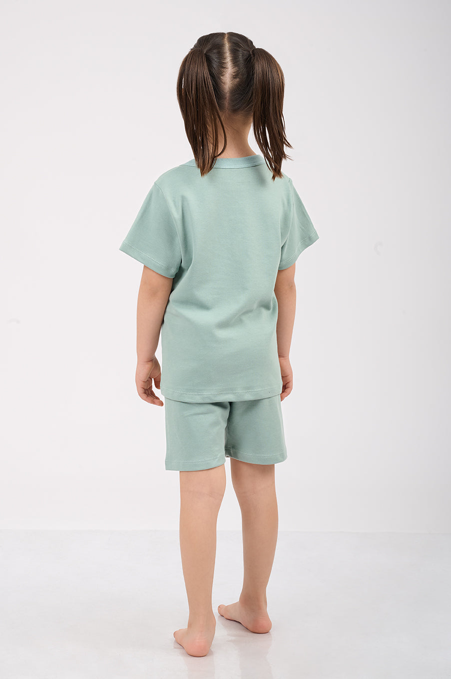 Set Pijama Algodón Pima Unisex Kids - Indigo - Verde