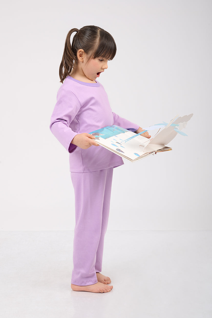 Set Pijama Algodón Pima Kids - Amaranto - Lila