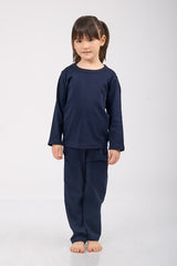 Set Pijama Algodón Pima Unisex Kids - Amaranto - Azul