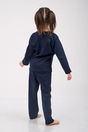Set Pijama Algodón Pima Unisex Kids - Amaranto - Azul