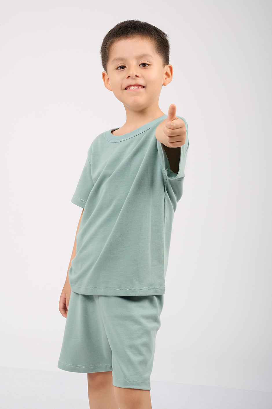 Set Pijama Algodón Pima Unisex Kids - Indigo - Verde