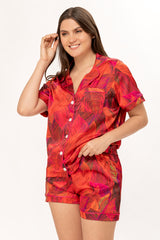 Pijama Seda Valeria - Rojo