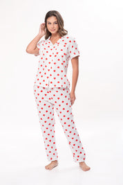 Pijama Set Gasa Heart - Rojo