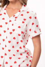 Pijama Set Gasa Heart - Rojo