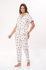 Pijama Set Gasa Heart - Negro  M/C