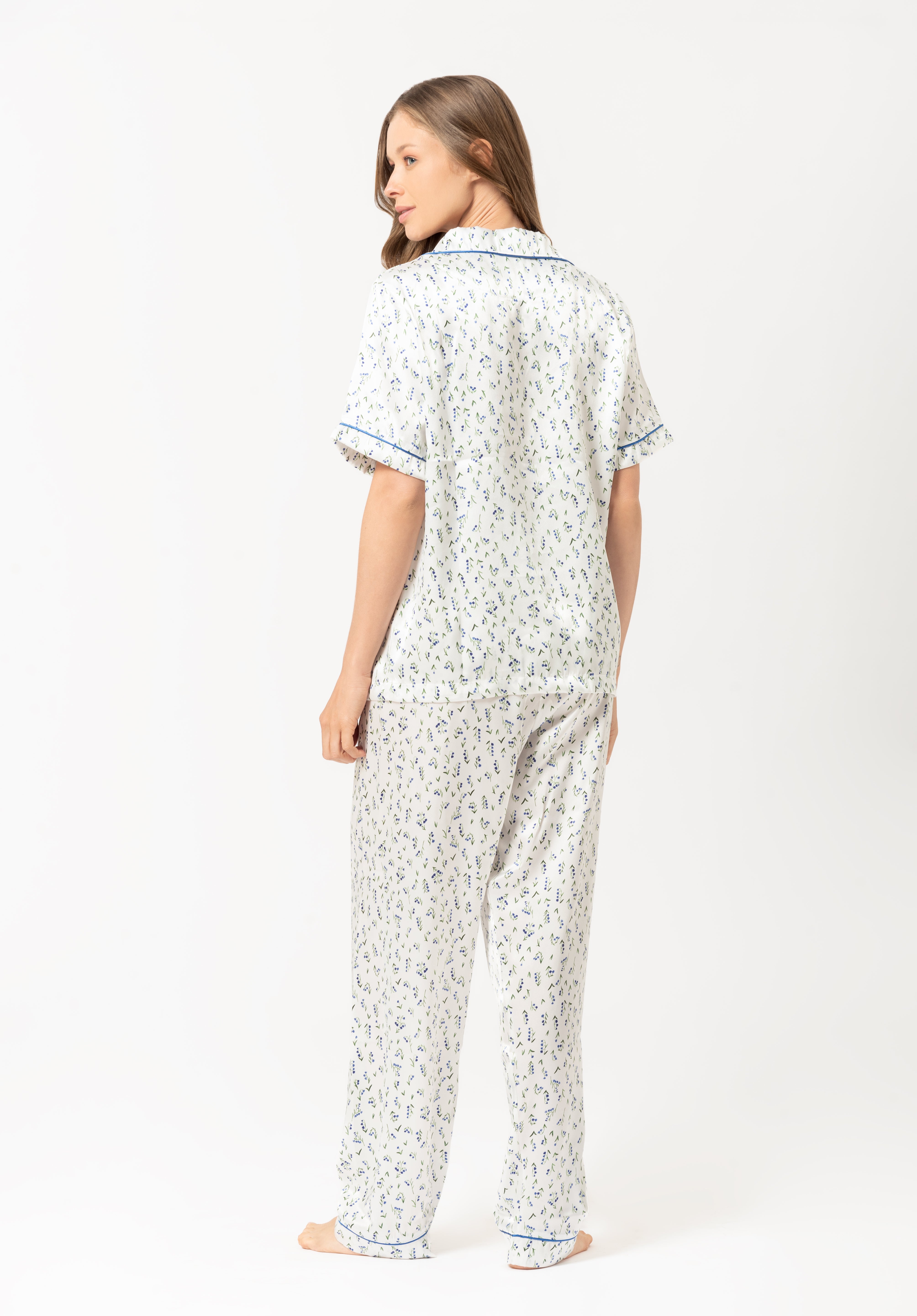 Pijama set Saten Alice - Crema
