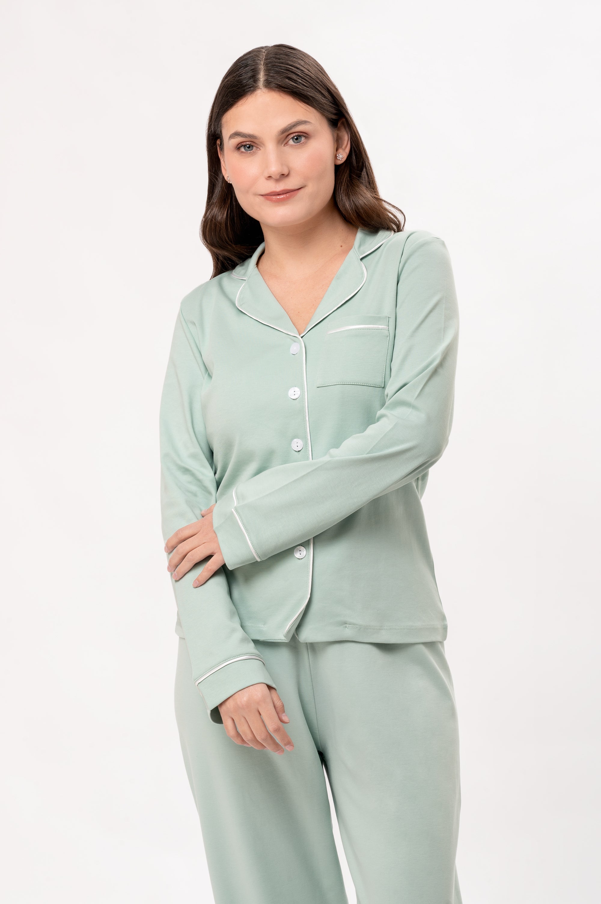 Pijama Algodón Pima Alondra | Verde Pastel