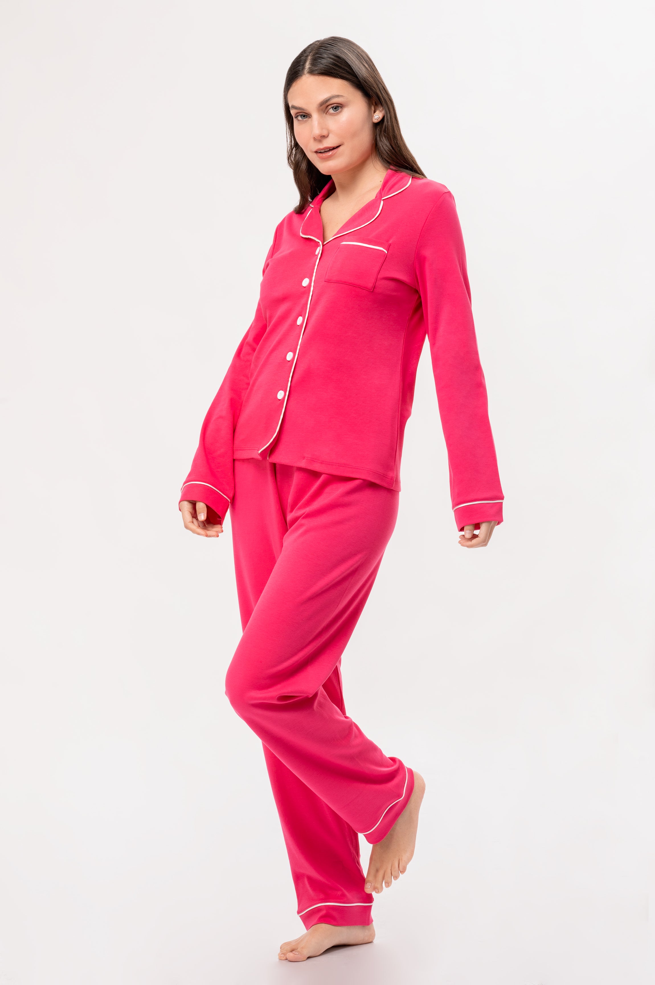 Pijama Set Pima Cotton - Alondra - Fresa