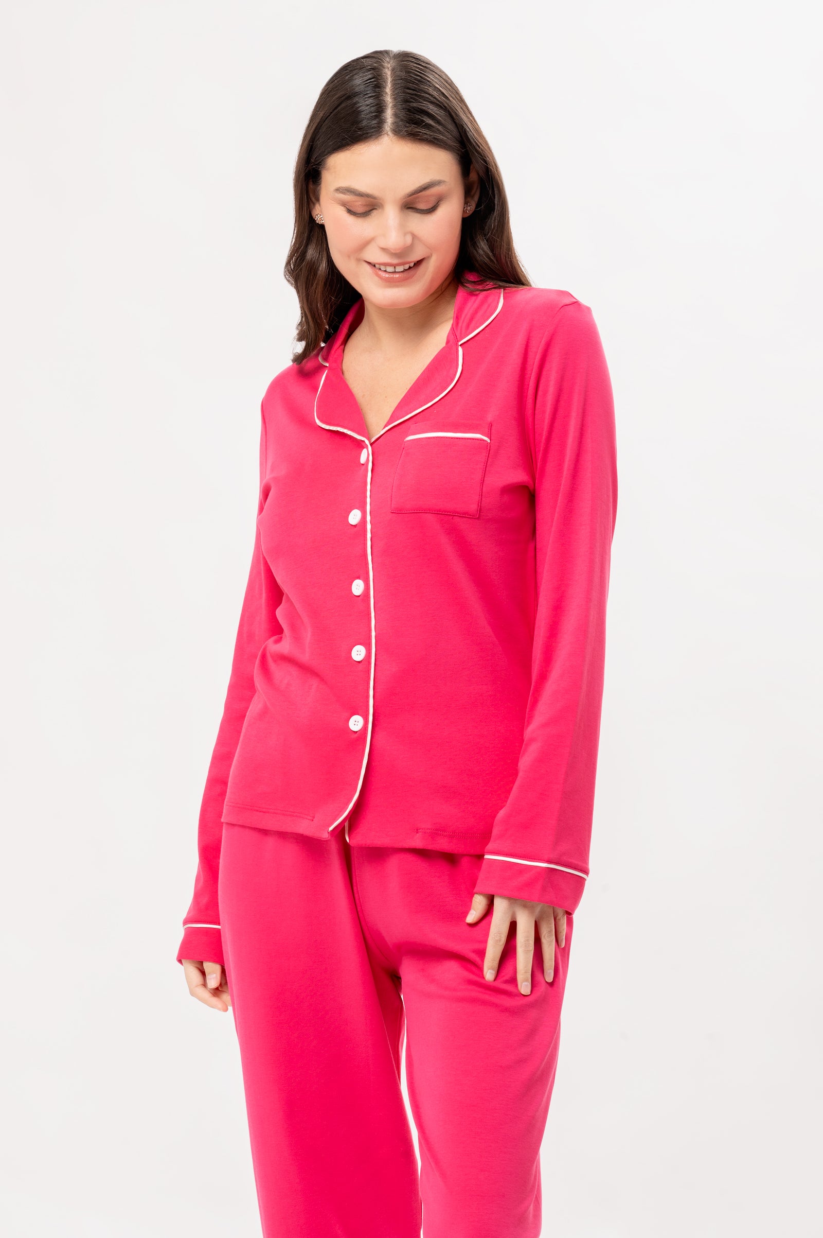 Pijama Set Pima Cotton - Alondra - Fresa