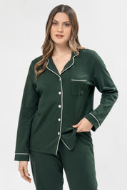 Pijama Algodón Pima Alondra | Verde Bosque
