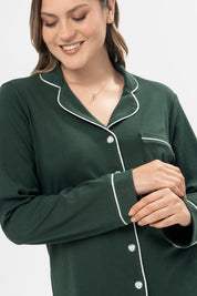 Pijama Set Pima Cotton - Alondra - Verde Bosque