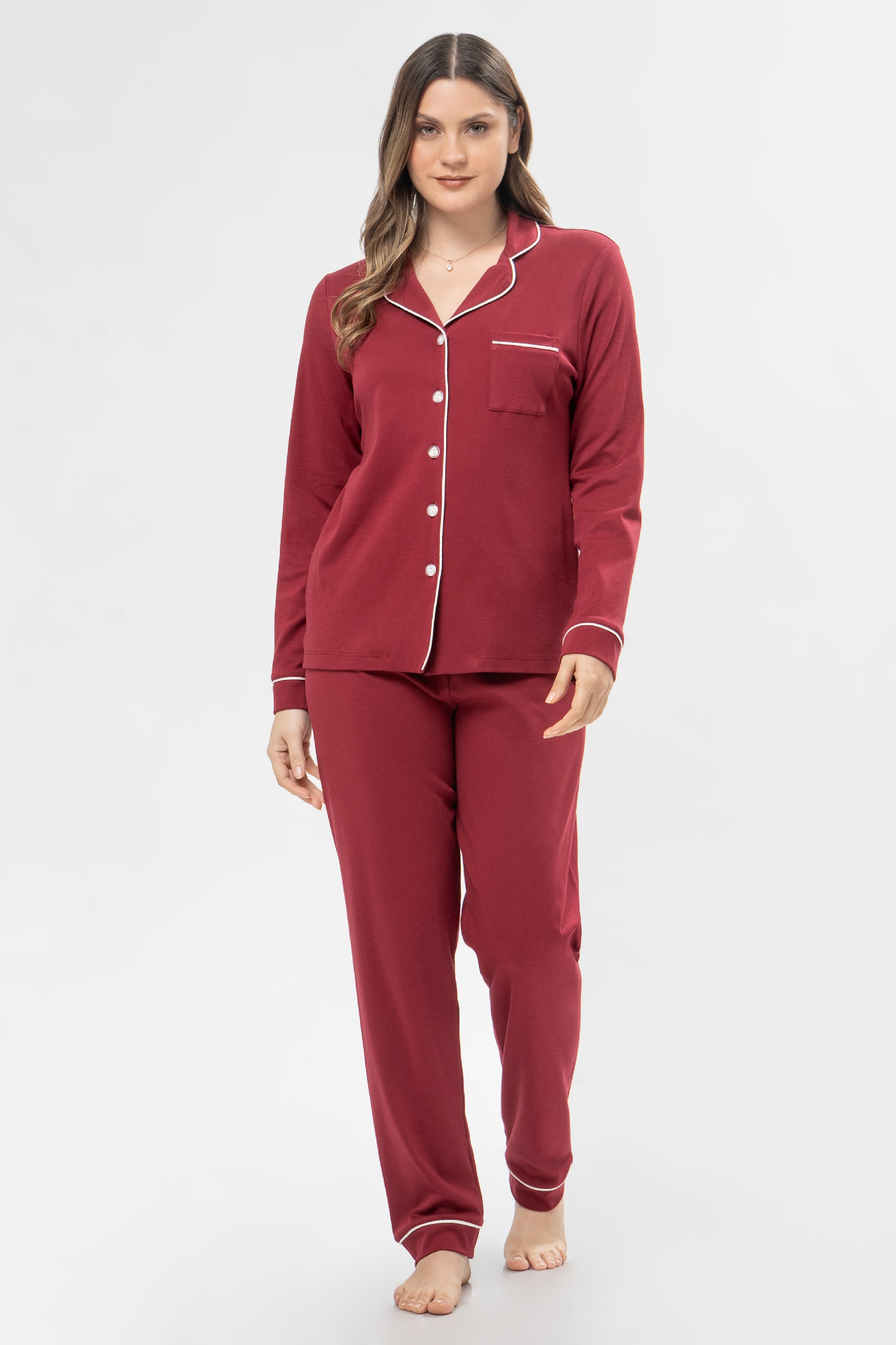 Pijama Algodón Pima Alondra | Vino